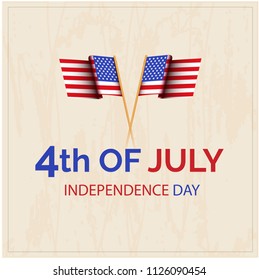 Happy 4th Of July USA Independence Day Text Space Background.