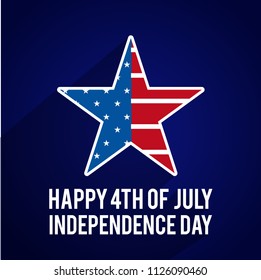 Happy 4th Of July USA Independence Day Text Space Background.