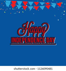 Happy 4th Of July USA Independence Day Text Space Background.