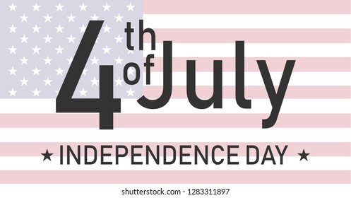Happy 4th of July USA Independence Day greeting card with  american national flag .