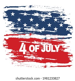 Happy 4th of July USA Independence Day greeting card, American Independence Day vector illustration  and hand lettering text design. Vector illustration.
