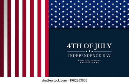 Happy 4th Of July USA Independence Day. Background design with US flag. It is suitable for banner, poster, website, advertising, etc. Vector illustration