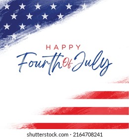 Happy 4th Of July USA Independence Day Text Space Background.