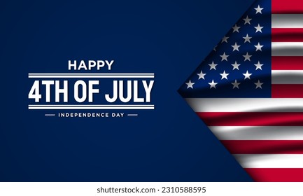 Happy 4th of July USA Independence Day Background Design. Banner, Poster, Greeting Card. Vector Illustration.