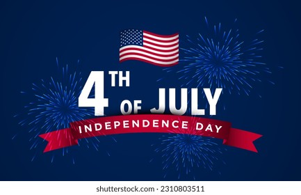 Happy 4th of July USA Independence Day Background Design. Banner, Poster, Greeting Card. Vector Illustration.