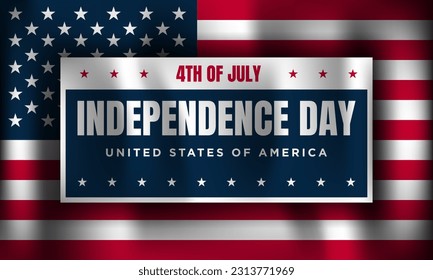 Happy 4th of July USA Independence Day Background Design. Banner, Poster, Greeting Card. Vector Illustration.