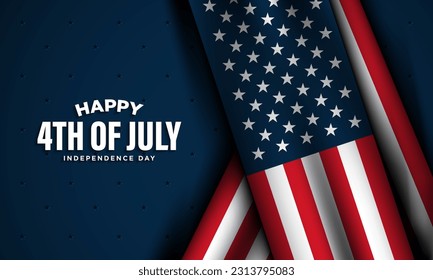 Happy 4th of July USA Independence Day Background Design. Banner, Poster, Greeting Card. Vector Illustration.