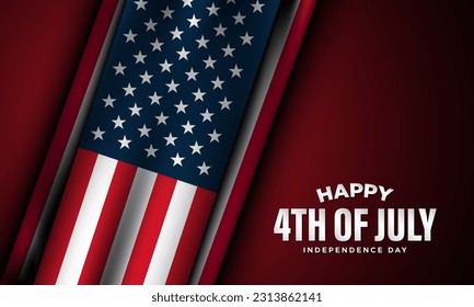Happy 4th of July USA Independence Day Background Design. Banner, Poster, Greeting Card. Vector Illustration.