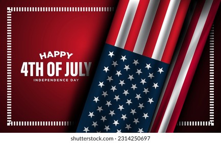 Happy 4th of July USA Independence Day Background Design. Banner, Poster, Greeting Card. Vector Illustration.