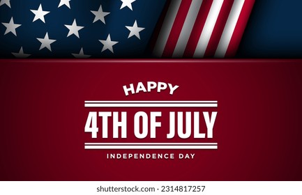 Happy 4th of July USA Independence Day Background Design. Banner, Poster, Greeting Card. Vector Illustration.