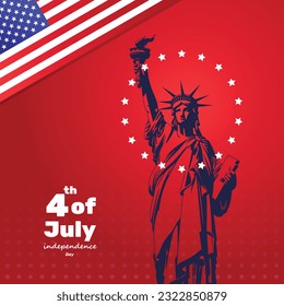 Happy 4th of July USA Independence Day Post Template Design