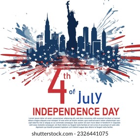 Happy 4th Of July USA Independence Day Text Space Background.