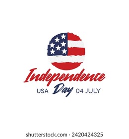 Happy 4th July Usa Independence Day Text Vector Design.