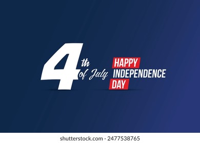 Happy 4th of July USA Independence Day Poster and greeting card design with waving American national flag and lettering text design. United states of America Independence day Vector illustration.