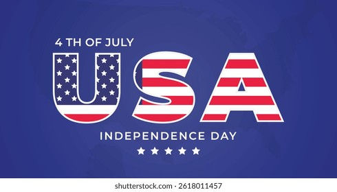 Happy 4th of July, USA Independence day banner vector illustration