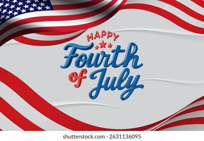 happy 4th of july usa independence day celebration banner with flag background design