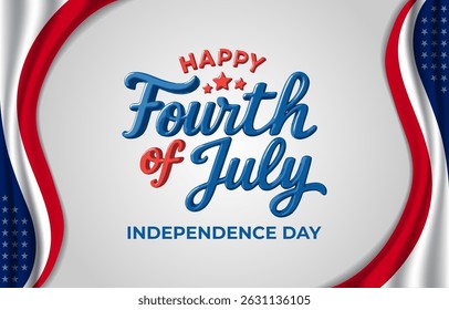 happy 4th of july usa independence day celebration template banner with flag background