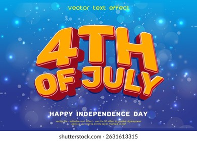 Happy 4th july USA independence day with editable text effect