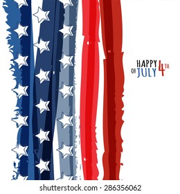 Happy 4th of July, USA Independence Day. Vector abstract grunge background with place for text. Watercolor design concept for greeting card, banner, flyer, poster.

