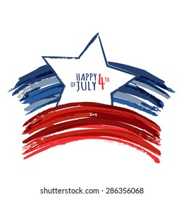 Happy 4th of July, USA Independence Day. Vector abstract grunge background with place for text. Watercolor design concept for greeting card, banner, flyer, poster.

