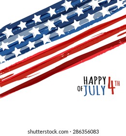 Happy 4th of July, USA Independence Day. Vector abstract grunge background with place for text. Watercolor design concept for greeting card, banner, flyer, poster.

