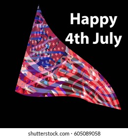Happy 4th of July, USA Independence Day. Vector abstract America flag background with place for text.concept for greeting card, banner, flyer, poster.