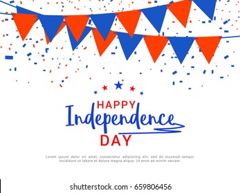 Happy 4th Of July USA Independence Day Celebration Text Space Background.