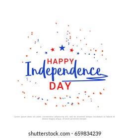 Happy 4th Of July USA Independence Day Text Space Background.