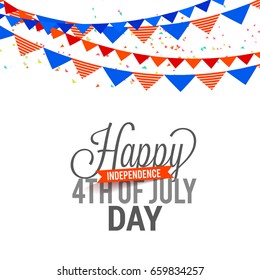 Happy 4th Of July USA Independence Day Celebration Text Space Background.