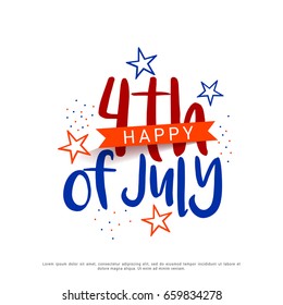 Happy 4th Of July USA Independence Day Text Space Background.