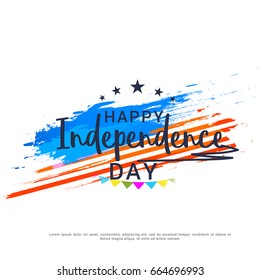 Happy 4th Of July USA Independence Day Text Space Background.