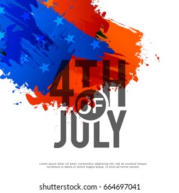 Happy 4th Of July USA Independence Day Text Space Background.