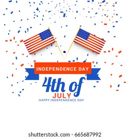 Happy 4th Of July USA Independence Day Text Space Background.