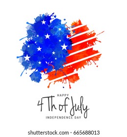 Happy 4th Of July USA Independence Day Text Space Background.