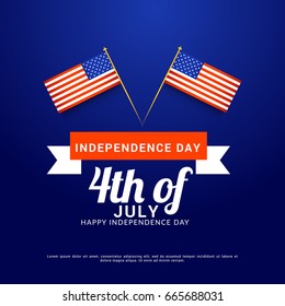 Happy 4th Of July USA Independence Day Text Space Background.
