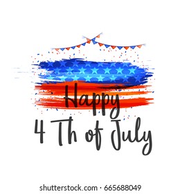 Happy 4th Of July USA Independence Day Text Space Background.