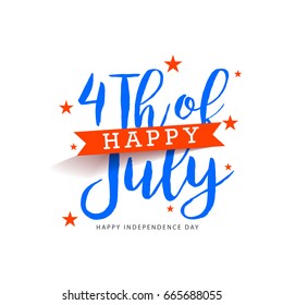 Happy 4th Of July USA Independence Day Text Space Background.