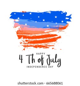 Happy 4th Of July USA Independence Day Text Space Background.