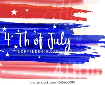Happy 4th Of July USA Independence Day Text Space Background.