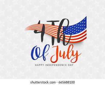 Happy 4th Of July USA Independence Day Text Space Background.