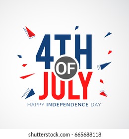 Happy 4th Of July USA Independence Day Text Space Background.