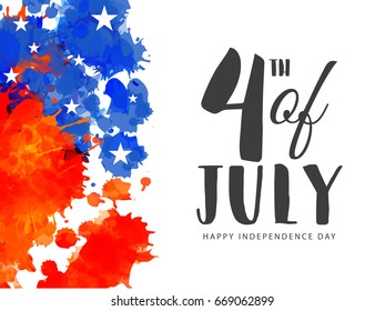 Happy 4th Of July USA Independence Day Text Space Background.