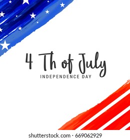 Happy 4th Of July USA Independence Day Text Space Background.
