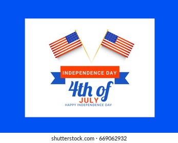 Happy 4th Of July USA Independence Day Text Space Background.
