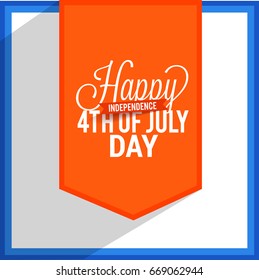 Happy 4th Of July USA Independence Day Text Space Background.