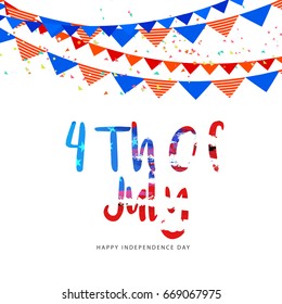 Happy 4th Of July USA Independence Day Text Space Background.