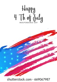 Happy 4th Of July USA Independence Day Text Space Background.