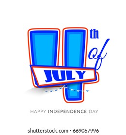 Happy 4th Of July USA Independence Day Text Space Background.