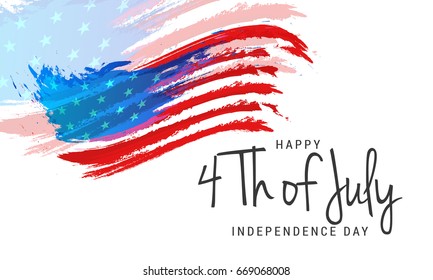 Happy 4th Of July USA Independence Day Text Space Background.