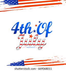 Happy 4th Of July USA Independence Day Text Space Background.